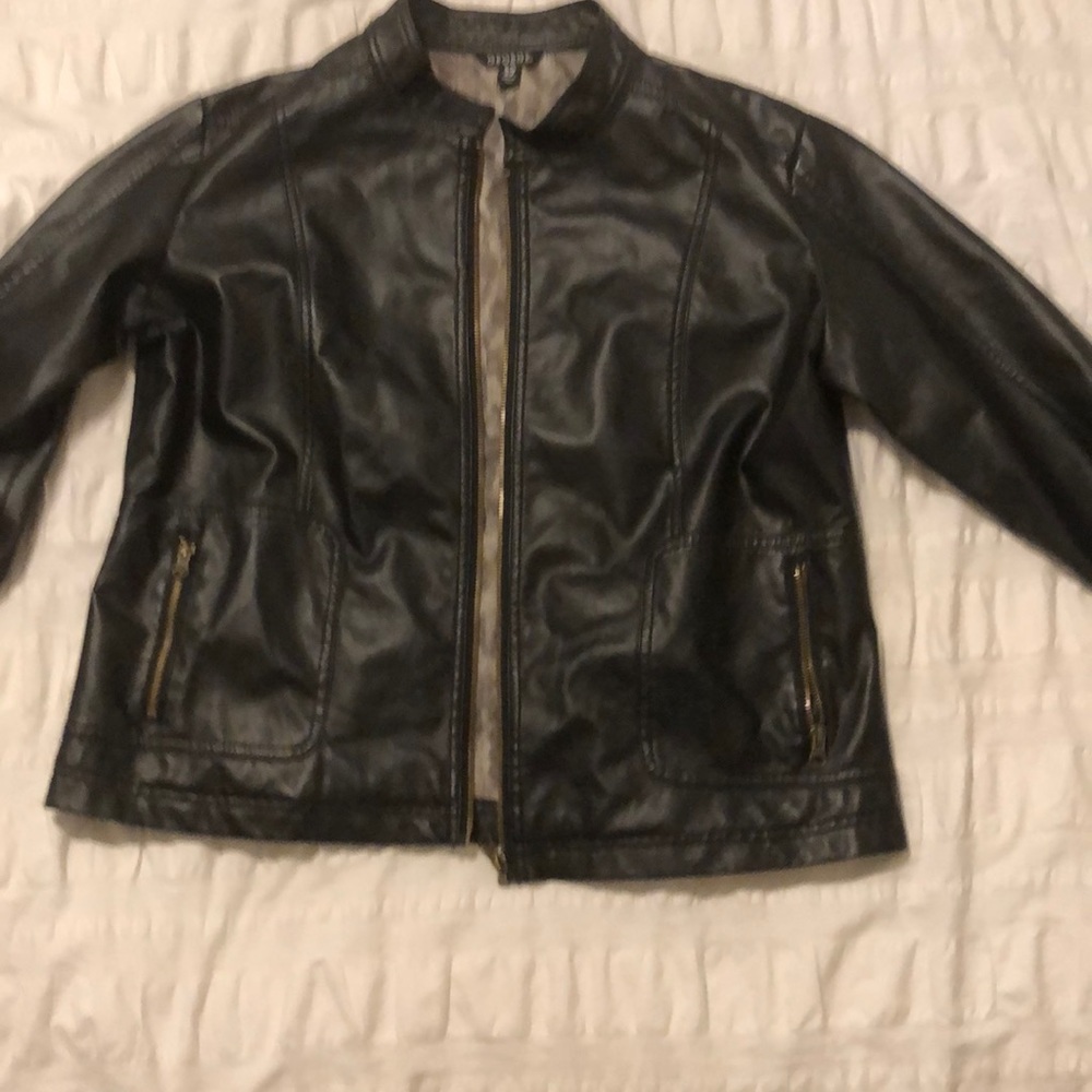 Black Leather Jacket inter lining 100% Polyester